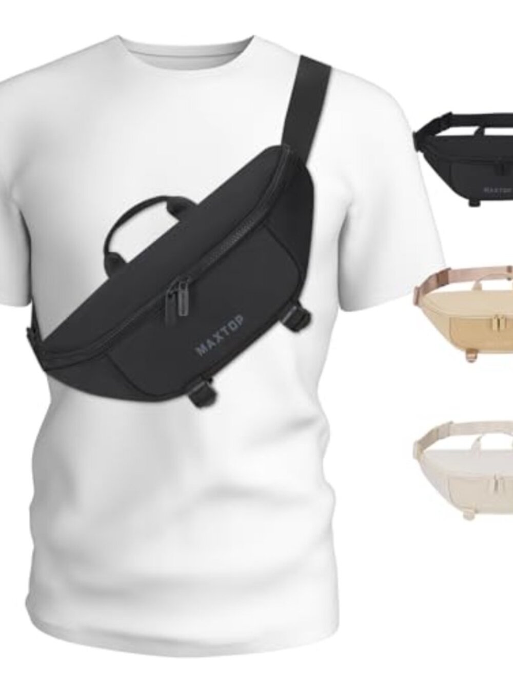 Large Crossbody Fanny Pack with Adjustable Strap, Travel & Hiking Belt Bag